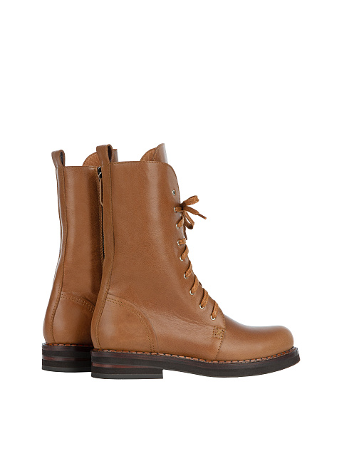 Brown Leather Embroidered Boots, 3