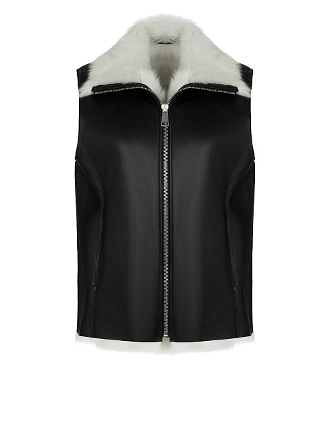 Black & White Shearling Vest, 1