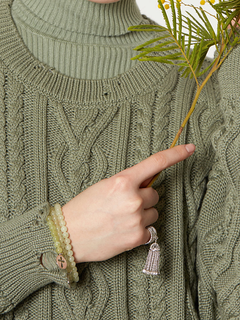 Silver & Jade Beaded Bracelet, 2