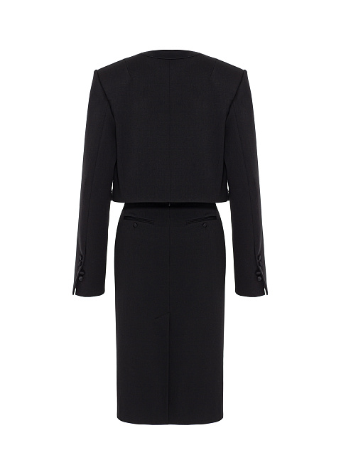 Black suit with jacket and midi skirt, 2