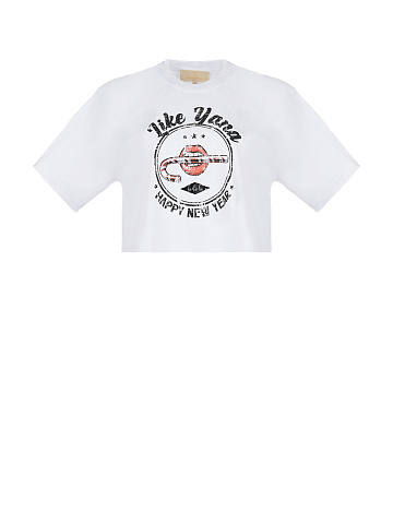 White Cotton Cropped T-Shirt, 2