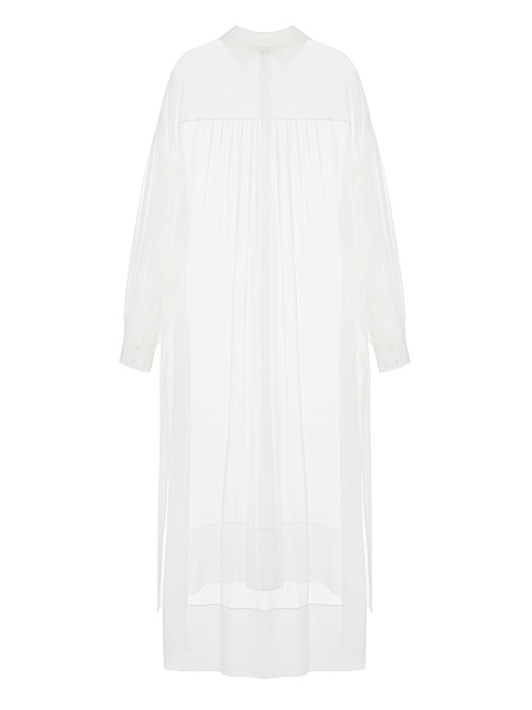 White Chiffon Shirt Dress, 2