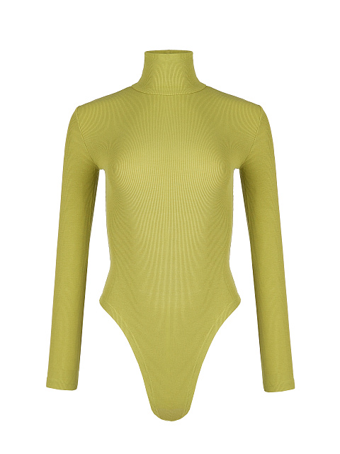 Green Ribbed Cotton L/S Turtleneck Bodysuit, 1 Green Ribbed Cotton L/S Turtleneck Bodysuit, 1