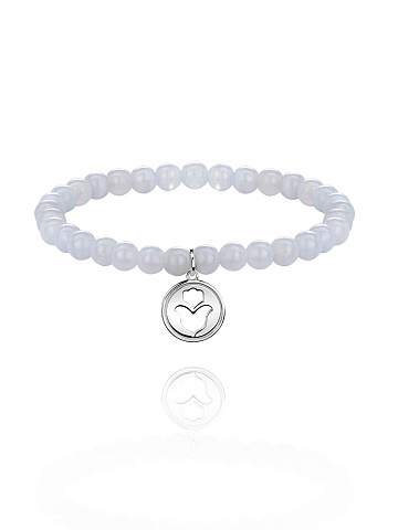 Silver & Agate Beaded Bracelet, 1