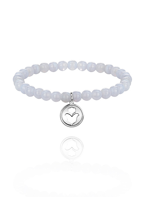 Silver & Agate Beaded Bracelet, 1