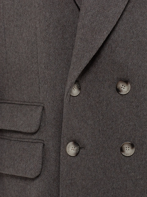 Gray Melange Cashmere Coat, 3