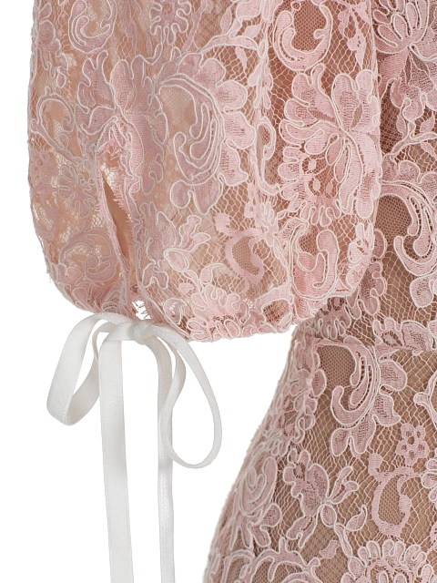 Light Pink Lace Mini Dress, 3