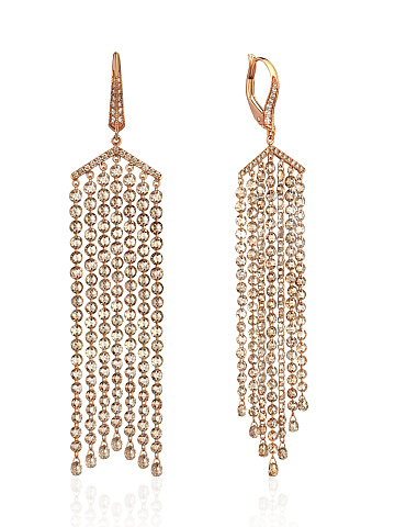 Brown Diamond & Rose Gold Earrings, 1