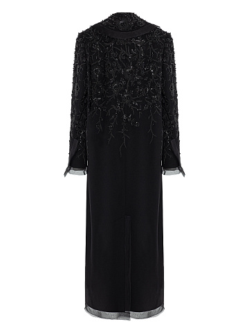 Black wool coat with embroidery, 2