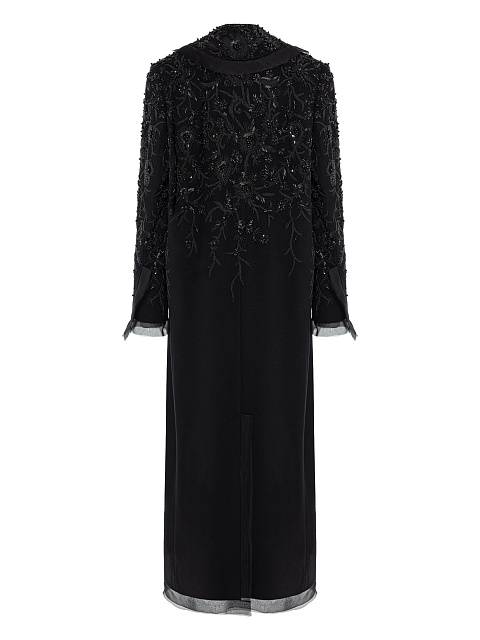 Black wool coat with embroidery, 2 Black wool coat with embroidery, 2