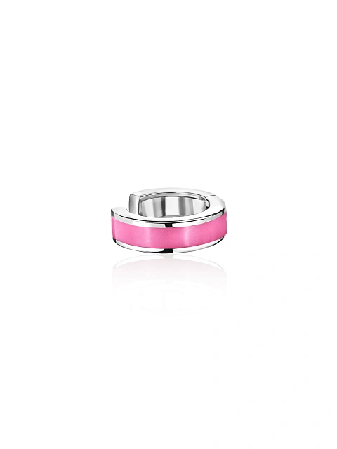 White gold cuff with pink enamel, 1 White gold cuff with pink enamel, 1