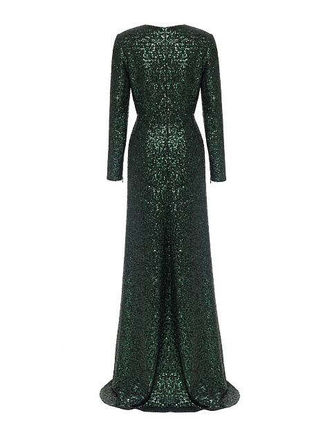 Green Sequin Jesrsey Maxi Dress, 3