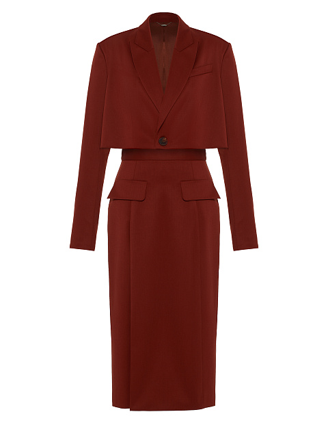 Bordeaux Wool Midi Skirt Suit, 1 Bordeaux Wool Midi Skirt Suit, 1