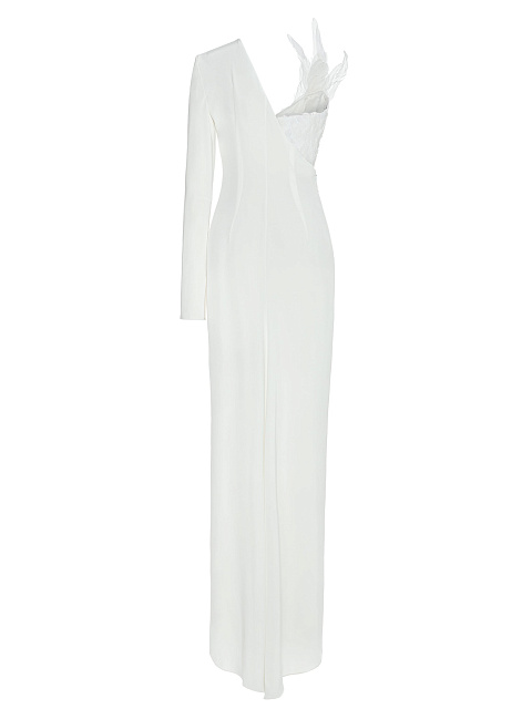 White Dress Made Of Silk And Feathers, 3