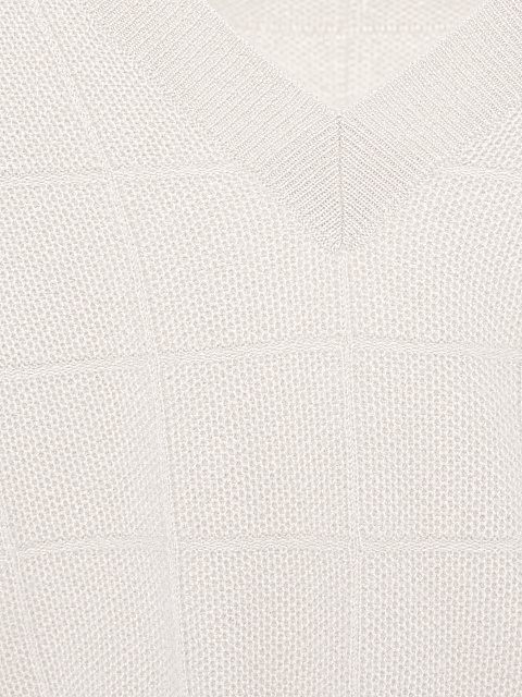 White Cashmere V-neck Sweater, 3