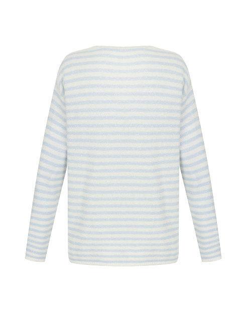 Light blue striped cashmere pullover with lurex, 2