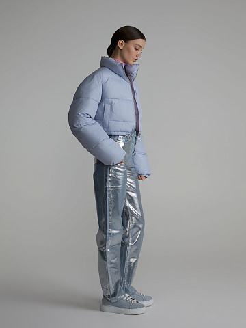 Blue cropped down jacket, 2