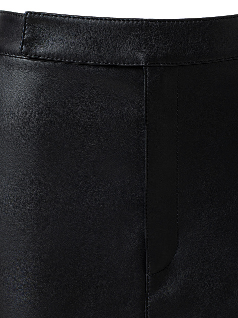 Юбка мини из черной натуральной кожи, 3