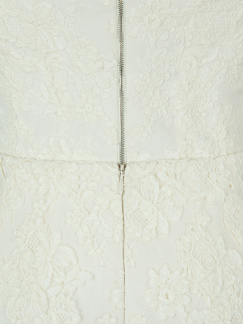 White Lace Organza Sleeve Mini Dress, 4