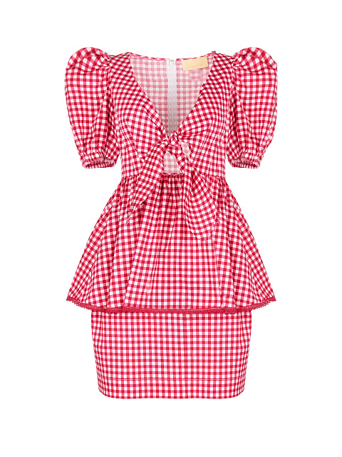 Red Checked Cotton Top & Mini Skirt, 1 Red Checked Cotton Top & Mini Skirt, 1