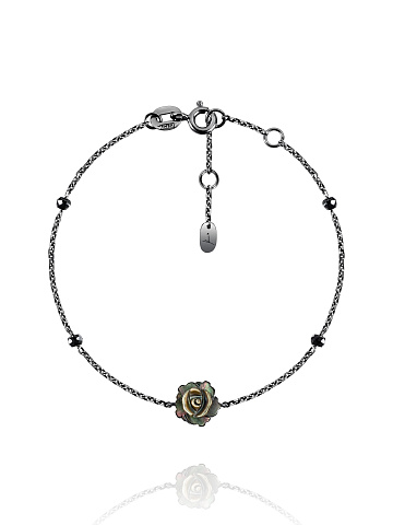 Black Gold, Spinel & Mother-of-pearl Rose Bracelet, 1