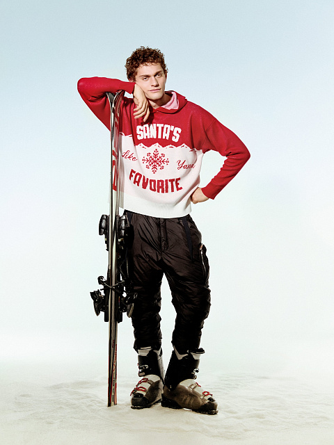 Red & White Santa's Favorite Hooded Sweater, 4