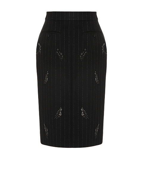 Striped skirt with floral embroidery, 4