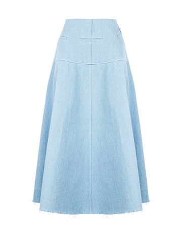 Blue Denim Midi Skirt, 2