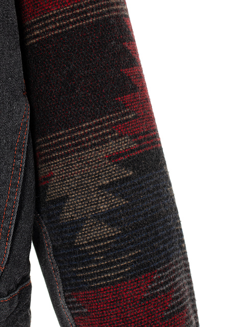 Grey Wool & Suede Trim Denim Jacket, 9