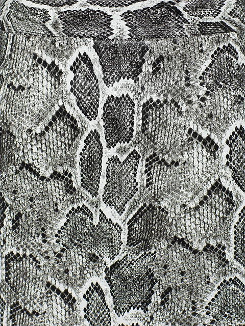 Grey faux leather midi skirt with snakeskin print, 3