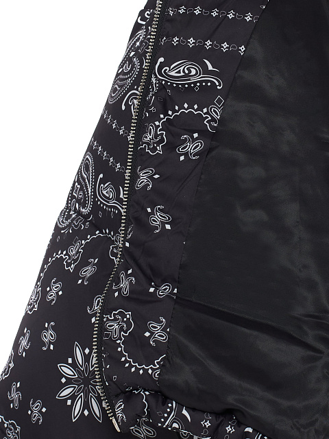 Black cropped down jacket with paisley pattern, 4