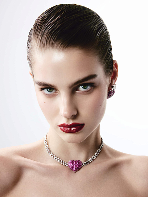 White gold necklace with rubies, 3