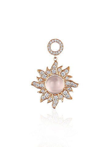 Rose Gold & Quartz Hoop Pendant, 1