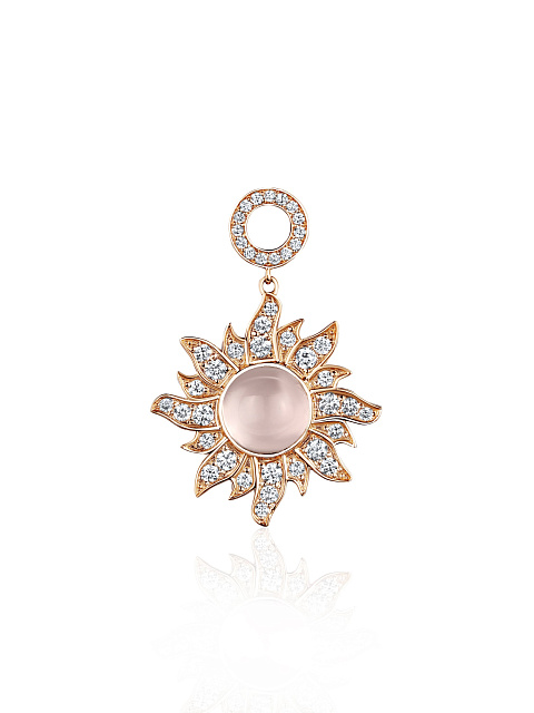 Rose Gold & Quartz Hoop Pendant, 1