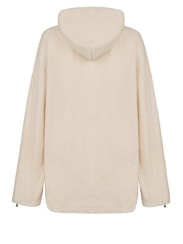 Ivory Boucle Oversized Hoodie, 2