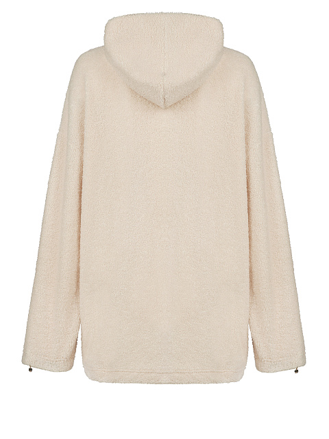 Ivory Boucle Oversized Hoodie, 2