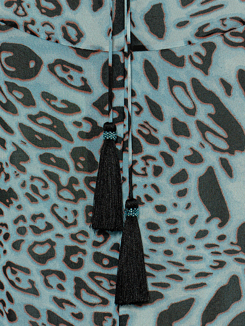 Light Blue Leopard Print Midi Dress, 4