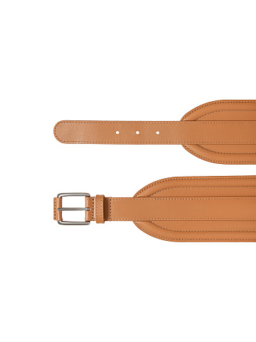 Wide Caramel Leather Belt, 2