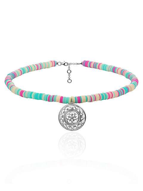 Multicolored Rubber & Silver Choker, 1