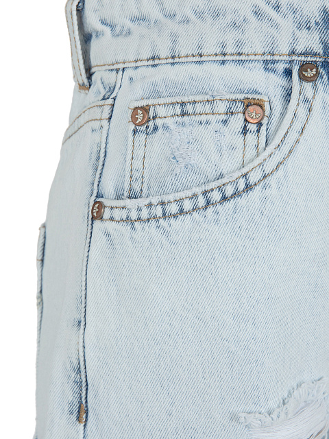 Distressed Blue Cotton Jeans, 4