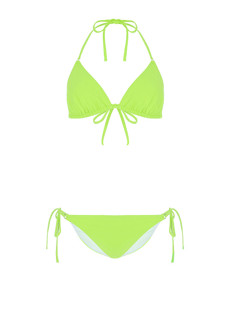 Neon Green Rhinestones Star Bikini Set, 1