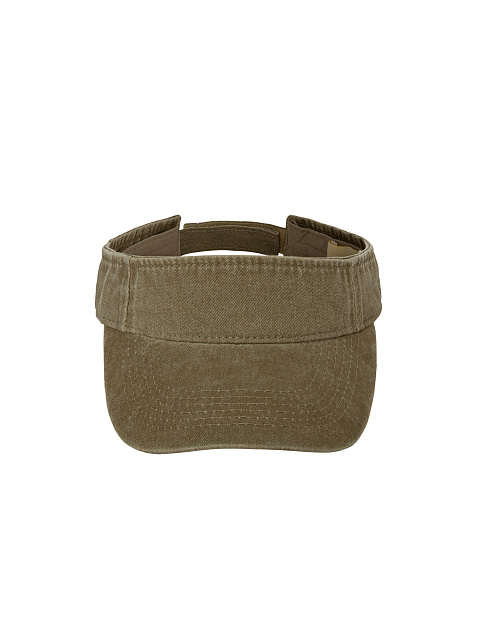 Brown Embroidered Denim Visor, 2