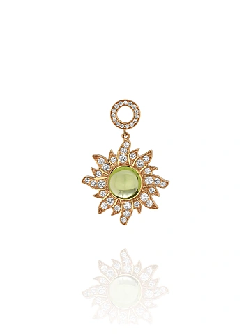 Gold & Chrysolite Hoop Pendant, 1