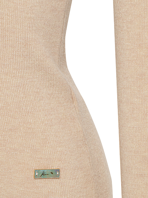 Beige Cashmere & Silk Turtleneck, 3