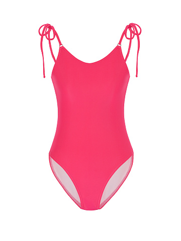 Hot Pink Open Back Swimsuit, 1
