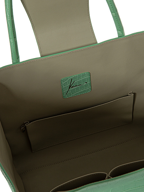 Mint Crocodile Leather Silver Crescent & Stars Bag, 6