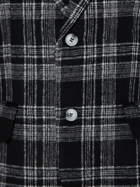 Black oversized blazer in white check, 3