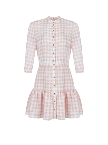 Light Pink Checked Mini Dress , 1