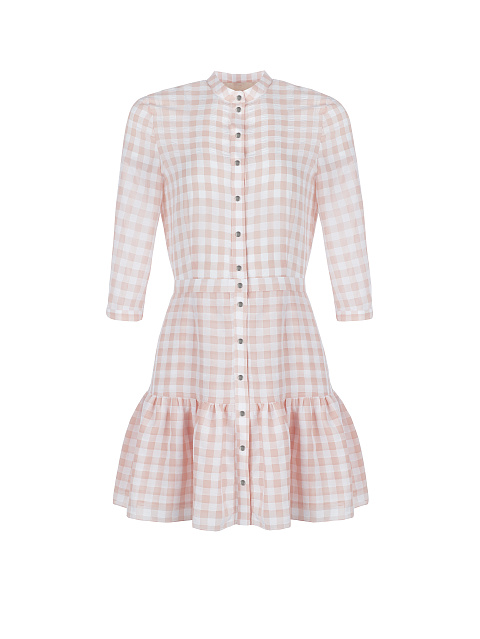 Light Pink Checked Mini Dress , 1
