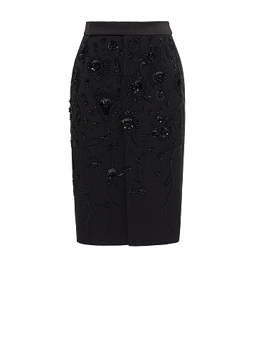 Black embroidered skirt, 1